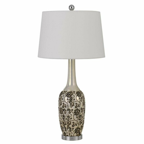Estallar 30 in. Stylish Ceramic Pearl Table Lamp, Silver, 2PK ES3103489